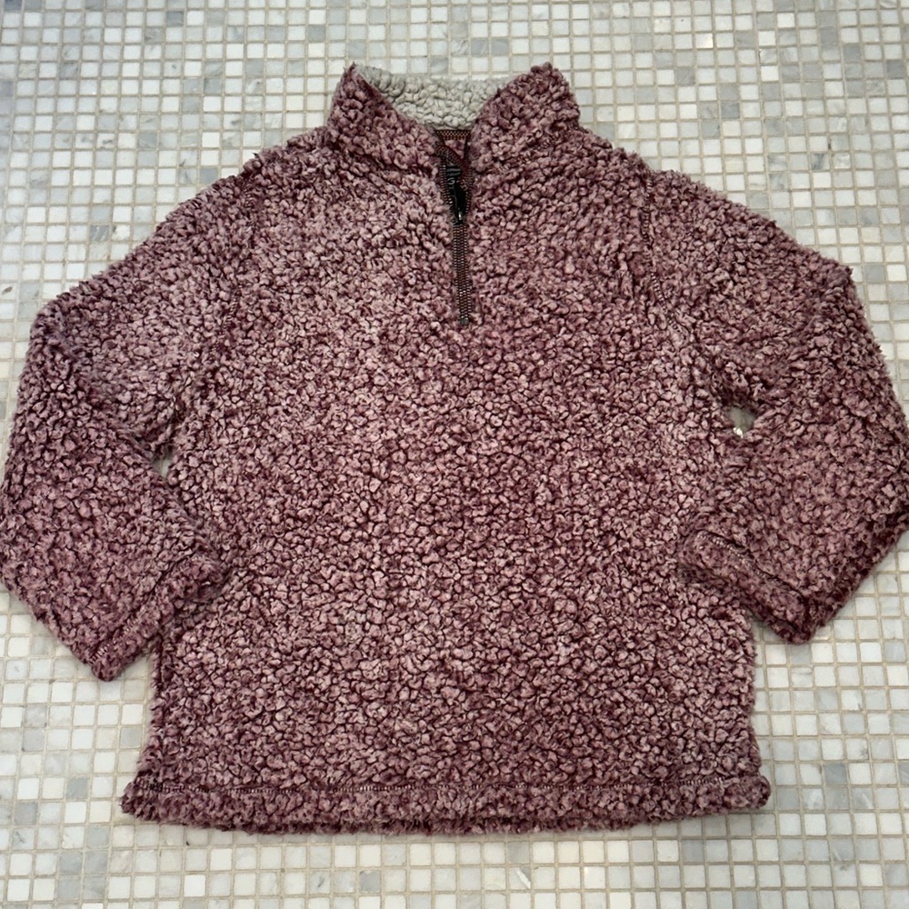 True Grit Women's Sherpa Burgundy Pink 1/4 Zip Fleece Pullover - Size Small